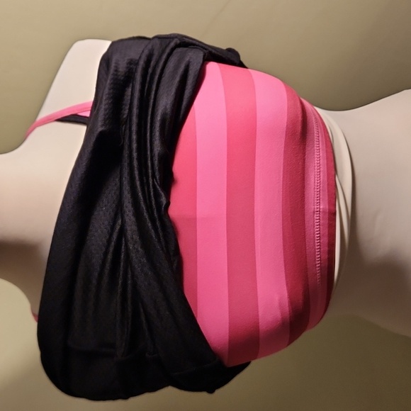 🦚 HOT* Pink & Black Support Workout Top #035 - Picture 3 of 4